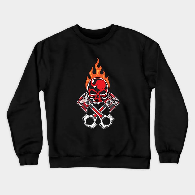 Fire Skull Crewneck Sweatshirt by DavidLoblaw